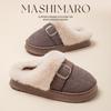Pantuflas de Algodón para Hombres y Mujeres en Otoño e Invierno para Interiores del Hogar Cálidas de Lana con Suela Gruesa Antideslizantes para Parejas Pantuflas Engrosadas de Invierno