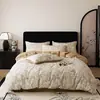 Nuevo juego de ropa de cama de cuatro piezas de gasa doble estampada, grado A, apto para bebés y madres, ropa de cama tejida estampada de doble capa para todas las estaciones