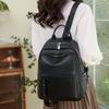 Mochila de Nuevo Estilo Transfronteriza Moda Femenina Versátil Gran Capacidad Bolso de Mujer Bolsa de Viaje Casual Mochila de Cuero Suave de Color Puro Simple