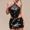 Estilo Europeo y Americano Transfronterizo 2025 Verano Nuevo Moda Femenina Sexy Tirantes Espalda Descubierta Lentejuelas Chaleco