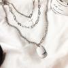 Collar de Múltiples Capas con Colgante de Cruz Estilo Europeo y Americano Minimalista para Hombres y Mujeres Cadena de Suéter de Moda Hip-Hop de Tendencia