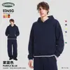 Ropa de hombre moderna CKX producto nuevo transfronterizo sudadera estilo americano BOXY bloques de color acanalada corte holgado cálida para otoño e invierno sudadera con capucha para hombre
