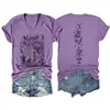 Camiseta de manga corta con cuello en V para mujer, moderna y elegante, Midnight Margaritas Amazon eBay estación independiente