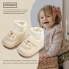 Sapatos de bebê outono e inverno novos 0-6-Dezembro meias de inverno sapatos da frente sola macia forrado com fleece quente sapatos de algodão para bebê menina