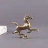 Caballo Galopando con el Viento, Adorno de Latón Completo, Caballo Galopando con el Viento, Decoración de Mascota de Té para el Hogar, Objetos Antiguos de Cobre, Adornos Artesanales de Escritorio
