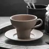 Fabricantes de origen taza personalizada de gres vintage taza para latte par de tazas para pareja taza de café estilo ns taza de café de cerámica platillo para taza de café