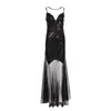 Comercio Exterior Transfronterizo Vestido Vintage de los años 1920 Vestido de Dama de Honor Malla con Lentejuelas y Perlas Vestido de Noche Vestido Largo de Boda Europeo y Americano
