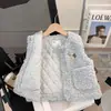 Colete feminino para outono e inverno, novo colete acolchoado infantil estiloso 2026, agasalho de bebê, roupas de inverno para crianças