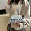Bolsa Feminina de Nicho de Luxo 2026 Nova Moda Bolsa de Ombro com Corrente Transversal Feminina Bolsa Pequena Plissada Nuvem