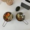 Xinbangbang Mercearia Tigela de Salada de Aço Inoxidável Tigela para Macarrão Instantâneo Tigela Multifuncional para Frutas com Alça Tigela de Ferro Anti-Queimadura