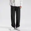 Calça Casual Masculina Fina de Seda de Gelo Secagem Rápida Estilo Coreano Perna Reta Solta Esportiva Secagem Rápida Calça Casual Masculina para o Verão