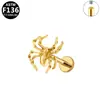 Pendientes de Titanio Elegantes Europeos y Americanos Transfronterizos Aleación de Titanio G23 Moda Grado Médico Joyería para Perforaciones Rosca Interna Zirconia Marquise
