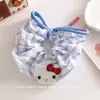 Elástico de Cabelo com Laço de Cordão de Gatinho de Desenho Animado para Mulheres, Corda para Coque, Elástico para Rabo de Cavalo Lateral, Acessório de Cabelo Elástico