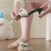 Lindos Sapatos Romanos de Salto Agulha com Tiras para Mulheres Saindo Verão 2024 Sandálias Pequenas Perfumadas com Laço