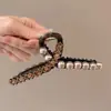 Pinza para el pelo de verano Advanced Sense para mujer, pinza de tiburón de tamaño grande, pasador de pelo de tamaño grande, pasador de pelo elegante de color marrón con cuentas redondas, accesorio para el cabello