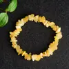 Pulsera de Círculo Único de Grava de Citrino Natural Pulsera de Cuerda Elástica de Piedra Cruda Asimétrica Estilo Fresco, Sencillo y Versátil