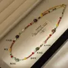 Collar de Perlas de Agua Dulce con Forma de Arroz, Piedra Natural de Color Dopamina, para Mujer, Nueva Moda, Estilo de Lujo Ligero para Viajes