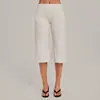 Pantalones Capris de Yoga Pierna Recta Arena Otoño Sueltos Control de Barriga Cintura Alta Secado Rápido Correr Fitness Deportes Longitud Media Mujer 7311