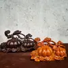 Adorno de Calabaza de Ébano, Simbolizando Prosperidad y Cosecha, Adecuado para Sala de Estar, Aparador de Entrada, Decoración de Estante de Exhibición, Regalo de Inauguración