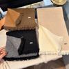 Bufanda Nueva de Lana Mixta Cálida para Mujer Otoño e Invierno, Doble Cara, Diferentes Colores, Borlas, Versátil, Tacto de Alta Gama, Chal y Bufanda de Cuello para Mujer