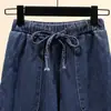 Foto Real de Jeans Cropped de Pierna Ancha Estilo Chic Coreano para Mujer, Pantalones Rectos de Tiro Alto Vintage