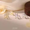 Pendientes de Plata de Ley S999 Estrella de Mar de Verano para Mujer, Circonita Microincrustada, Lujo Ligero, Gama Alta, Estilo Nicho, Únicos, Pendientes Sencillos