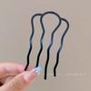 Corea del Sur simple tocado peine de cuatro dientes artefacto para moño alto con cabeza de bola enchufe inverso traje en forma de U cabello de la parte posterior de la cabeza fijo