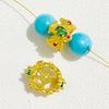 Accesorios de pulsera de oro de alta retención de color con incrustaciones de circonio, cuentas de tarjeta de corona, anillo para correr, cuentas separadoras de doble flor de loto, accesorios de juego de texto DIY