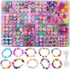 Venta transfronteriza de set de 24 compartimentos de cuentas de arcilla blanda para pulseras, collares y accesorios DIY para niños, directo del fabricante
