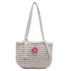 Explosões de Primavera e Verão Estilo Mori Pequena Fresca Tecida Linha Grossa Cesta de Legumes Bolsa Moda Combina com Tudo Doce Estilo Simples Bolsa de Ombro Feminina