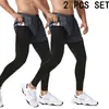 Pantalones largos ajustados de dos en uno para hombre de comercio exterior transfronterizo, de secado rápido, transpirables, con bolsillo trasero y características reflectantes, para deportes y fitness