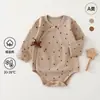 Macacão de Bebê para Primavera e Outono Macacão de Manga Longa Camada Base Classe a Roupas para Recém-Nascidos Macacão Triângulo de Bebê Estilo Coreano