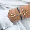 Pulseras de Cuero para Hombre de Suministro Transfronterizo, Joyería Nueva de Estilo Europeo y Americano, Pulseras de Cuero Tejido Vintage, Liquidación de Stock
