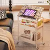 Carrito Plegable Pequeño de Almacenamiento Estante de Piso Mesa de Noche de Dormitorio Almacenamiento Estante de Almacenamiento de Snacks Mesa de Café Sala de Estar Mesa Lateral