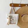Bolso de Lona Nuevo para Estudiantes Mujeres, Bolso Pequeño de Hombro, Bolso Definitivo para Snacks, Bolso Portátil para Almuerzo de Trabajo, Bolso de Mano para Niña