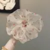 Elástico de Cabelo de Gaze com Bolinhas Estilo Coreano para Mulheres, Delicado e Doce, Versátil para Rabos de Cavalo e Coques, Acessório de Cabelo de Alta Qualidade