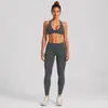 Conjunto de Sutiã Esportivo Transfronteiriço, Top Fitness Beauty Costas Cruzadas, Leggings Justas de Cintura Alta de Secagem Rápida, Conjunto de Duas Peças para Yoga
