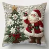 Funda de Cojín Decorativo Papá Noel Muñeco de Nieve Reno Impresa por un Lado para Navidad Invierno Sala de Estar Sofá Dormitorio