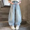 Conjunto de Verano para Niñas 2026 Nuevo Estilo Ropa de Verano de Manga Corta Moderna para Niños de 9 Años y Pantalones de Mezclilla de Verano para Niños Mayores Conjunto de Dos Piezas