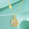 Collar de fritilaria con incrustaciones de la marca Lucky Brand de moda nacional de plata 925, colgante de la suerte de alta calidad para mujer, cadena de clavícula de estilo nacional chapada en oro y plata.