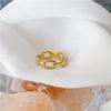 Europa e Estados Unidos Net vermelho ins moda personalidade torção anel corrente titânio aço anel banhado a ouro 18K anel feminino atacado