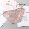 258# roupa íntima feminina de malha de cintura baixa renda sexy seda gelo listrada algodão feminina plus size versão europeia e americana