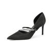 Belo Salto Agulha Bico Fino Feminino de Alta Qualidade para Vestido Strass Solado Macio Personalizado Lateral Vazada Sapatos Femininos Sapatos de Verão