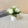 Hogar Sala de Estar Flores Artificiales Abeja Pequeña Artificial Crisantemo Flor Decorativa Bonsái Flor de Seda Flor de Plástico Set de Bonsái Adornos Gypsophila