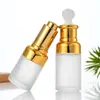 Botella gotero cosmético al por mayor, botella de aceite esencial, solución original, cabeza de pegamento de esencia, a prueba de fugas, botella de muestra de producto para el cuidado de la piel, botella dispensadora de vidrio