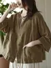 2025 Nuevo Cárdigan Retro de Algodón y Lino para Mujer Holgado de Primavera y Verano Delgado Casual con Capucha de Manga Larga Chaqueta Corta Protectora del Sol
