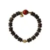 Pulsera Estilo Nuevo Chino para Mujer con Perlas de Madera de Agarwood Qinan Verde Yingge de Hainan, Jade Hetian y Ágata Roja del Sur