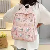 Mochila Feminina Estilo Japonês Ins Nova Fresca Fofa Estampada Tendência Estudante Universitário Grande Capacidade Bolsa Escolar