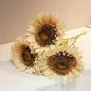 Flor Artificial Nueva Girasol Planta en Maceta de Interior para Hotel Decoración del Hogar Adornos Accesorios para Fotografía Ramo de Girasoles
