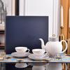 Clásico Blanco Azul Cobalto Guirnalda Porcelana Fina Elegante Exquisito Taza de Café y Platillo Juego de Té para Té de la Tarde Juego de Tetera Regalo Venta al por Mayor